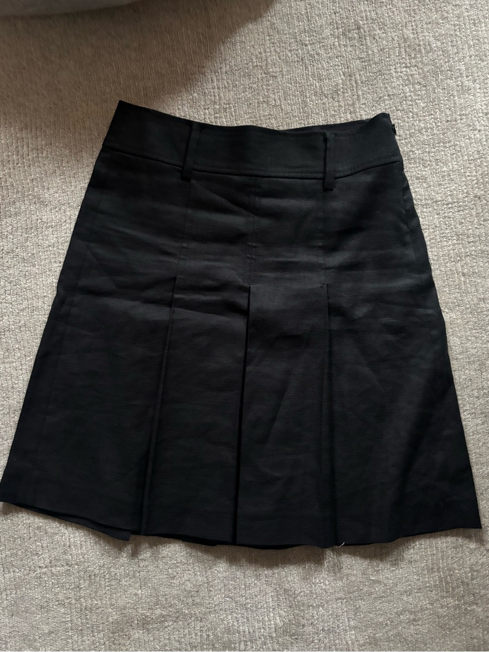 J. Crew Black A-Line Pleated Skirt 0 2 Small X-Small